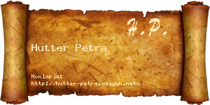 Hutter Petra névjegykártya